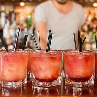 A beautiful lineup of cocktails